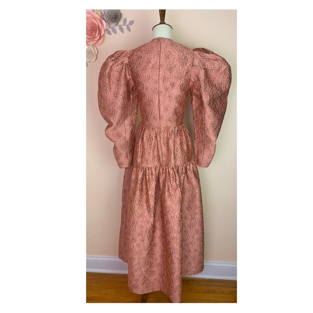 New! ULLA JOHNSON Jacquard Tiered Midi Dress - Picture 7 of 14